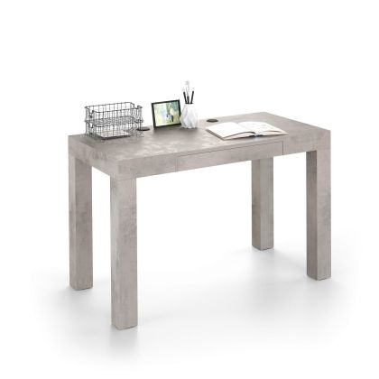 First desk with drawer, Concrete Effect, Grey