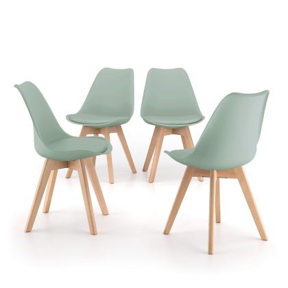 Greta Scandinavian Style Chairs, Set of 4, Sage Green main image