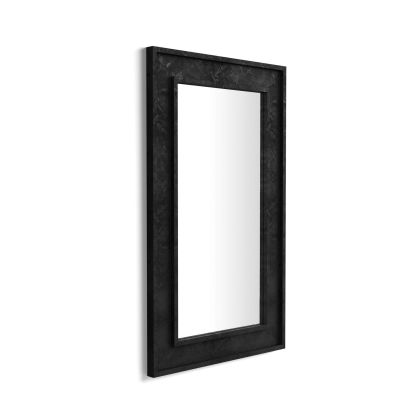 Angelica Wall Mirror, 44.1x 26.4 in, Concrete Effect, Black