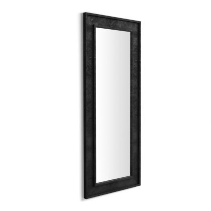 Angelica wall / floor Mirror, 63x 26.4 in, Concrete Effect, Black