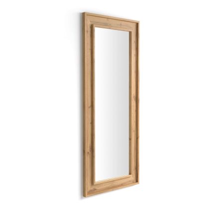 Angelica wall / floor Mirror, 63x 26.4 in, Rustic Oak