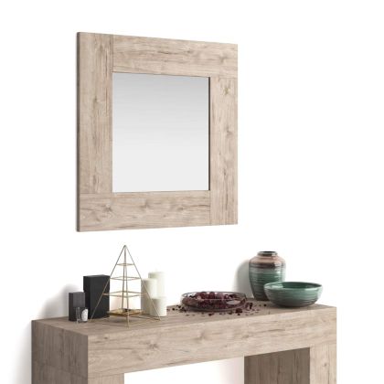 Evolution Square Wall Mirror, 28.7 x 28.7 in, Oak main image