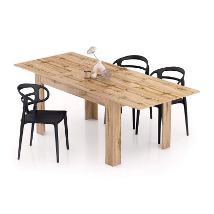 Easy, Extendable Dining Table, 55,1(86,6)x35,4 in, Rustic Oak