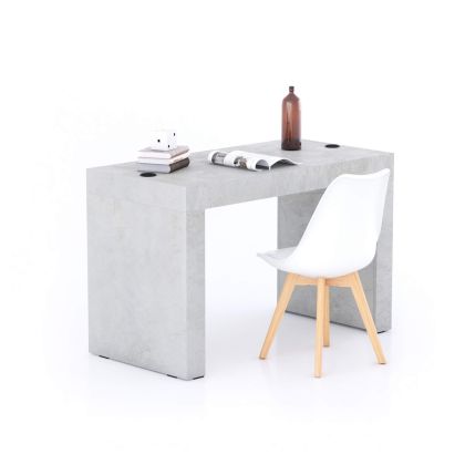 Evolution Desk 47.2 x 23.6 in, with Wireless Charger, Concrete Effect, Grey with Two Legs main image