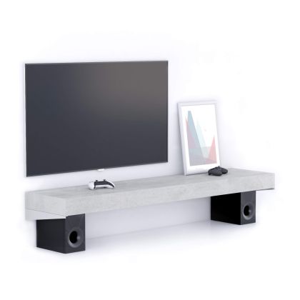 Floating tv stand Evolution 70.9 x 15.7 in, Concrete Effect, Grey