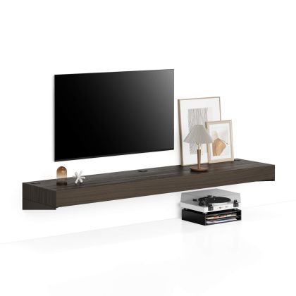 Floating tv stand Evolution with Wireless Charger 70.9 x 15.7 in, Dark Walnut main image