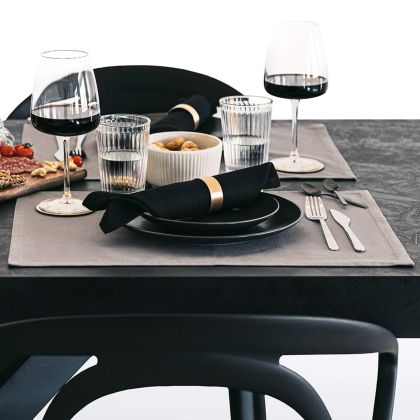 Gioele Cotton placemats 13.77 x 19.68 in, Pack of 2, Dark grey