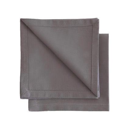 Gioele Cotton napkins 13.77 x 13.77 in, Pack of 2, Dark grey