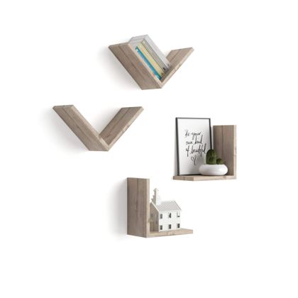 A Set of 4 Giuditta "V"-shaped Shelves, Oak main image