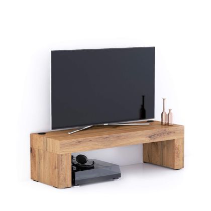 Evolution TV Stand 47.2x15.7 in, with Wireless Charger, Rustic Oak