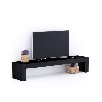 Evolution TV Stand 70.8x15.7 in, with Wireless Charger, Ashwood Black main image