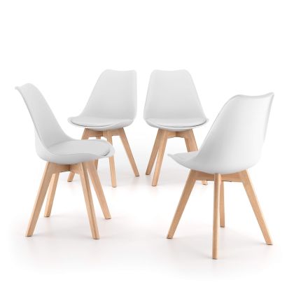 Greta Scandinavian Style Chairs, Set of 4, White main image