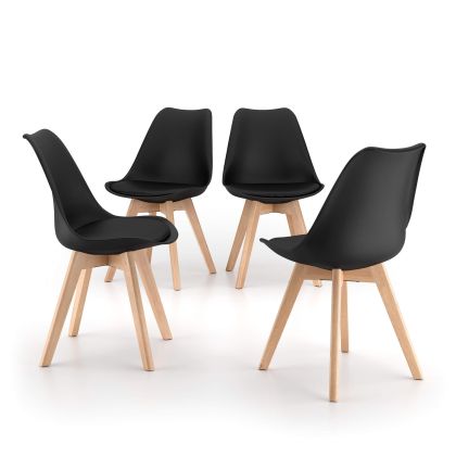 Greta Scandinavian Style Chairs, Set of 4, Black main image