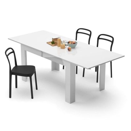 Easy, Extendable dining table, 55,1(86,6)x35,4 in, High Gloss White main image