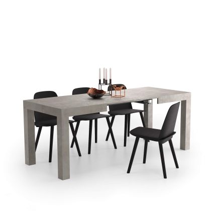 First Extendable Table, 47,2(77,6)x31,5 in, Concrete Effect, Grey main image