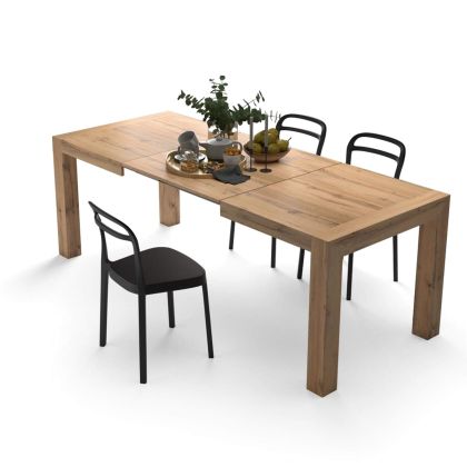 Iacopo Extendable Dining Table, 55,1(86,6)x35,4 in, Rustic Oak