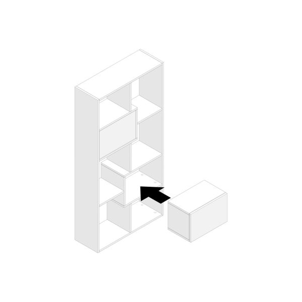 Iacopo Cube Wall Unit with Door, Dark Walnut technical image 3