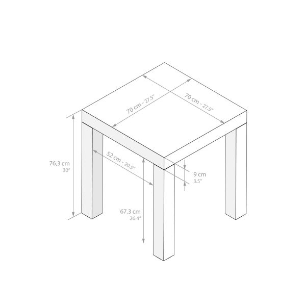 First Fixed Table, Oak technical image 1